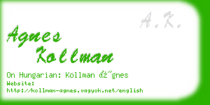 agnes kollman business card